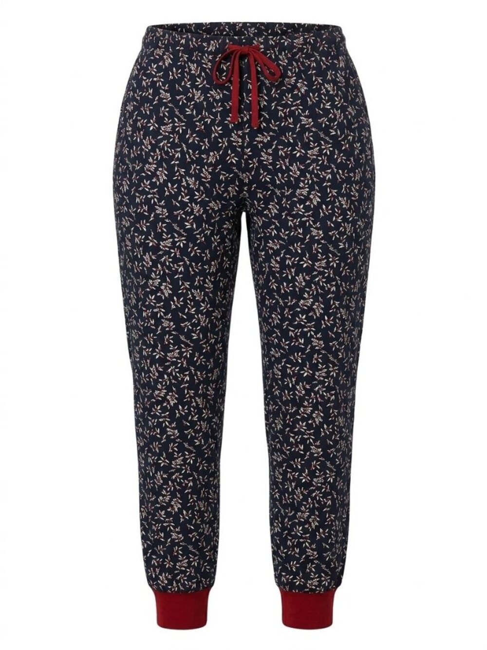 NWT Tommy Hilfiger Sz S Navy Holly Berry Floral Thermal Pajama Pants RLF0516